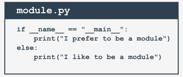 module.py contiene una declaración condicional