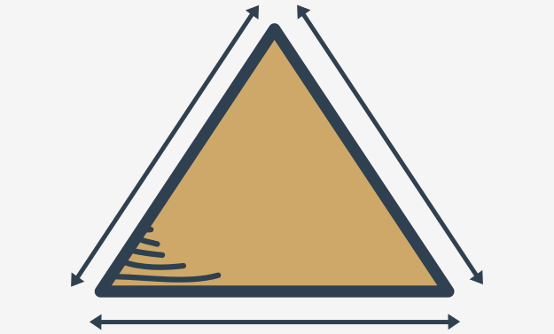 A triangle with equal sides