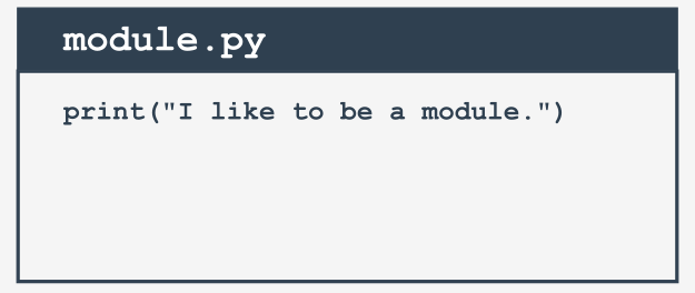 module.py con una función de impresión que contiene la cadena: 'Me gusta ser un módulo.'