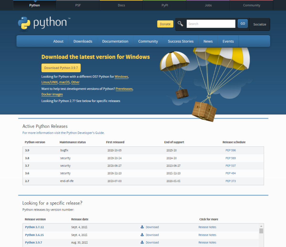 www.python.org/downloads website