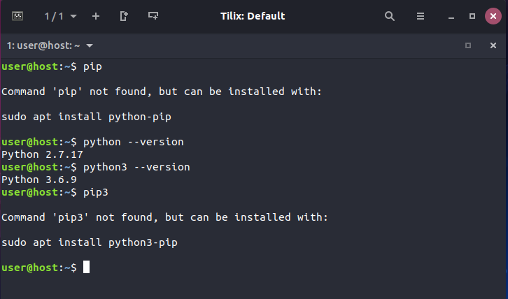 Terminal screenshot: sudo apt install python3-pip